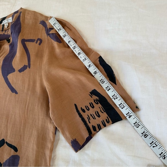 Vintage Betty Jackson Abstract Linen Dress Size 10 - Picture 9 of 12